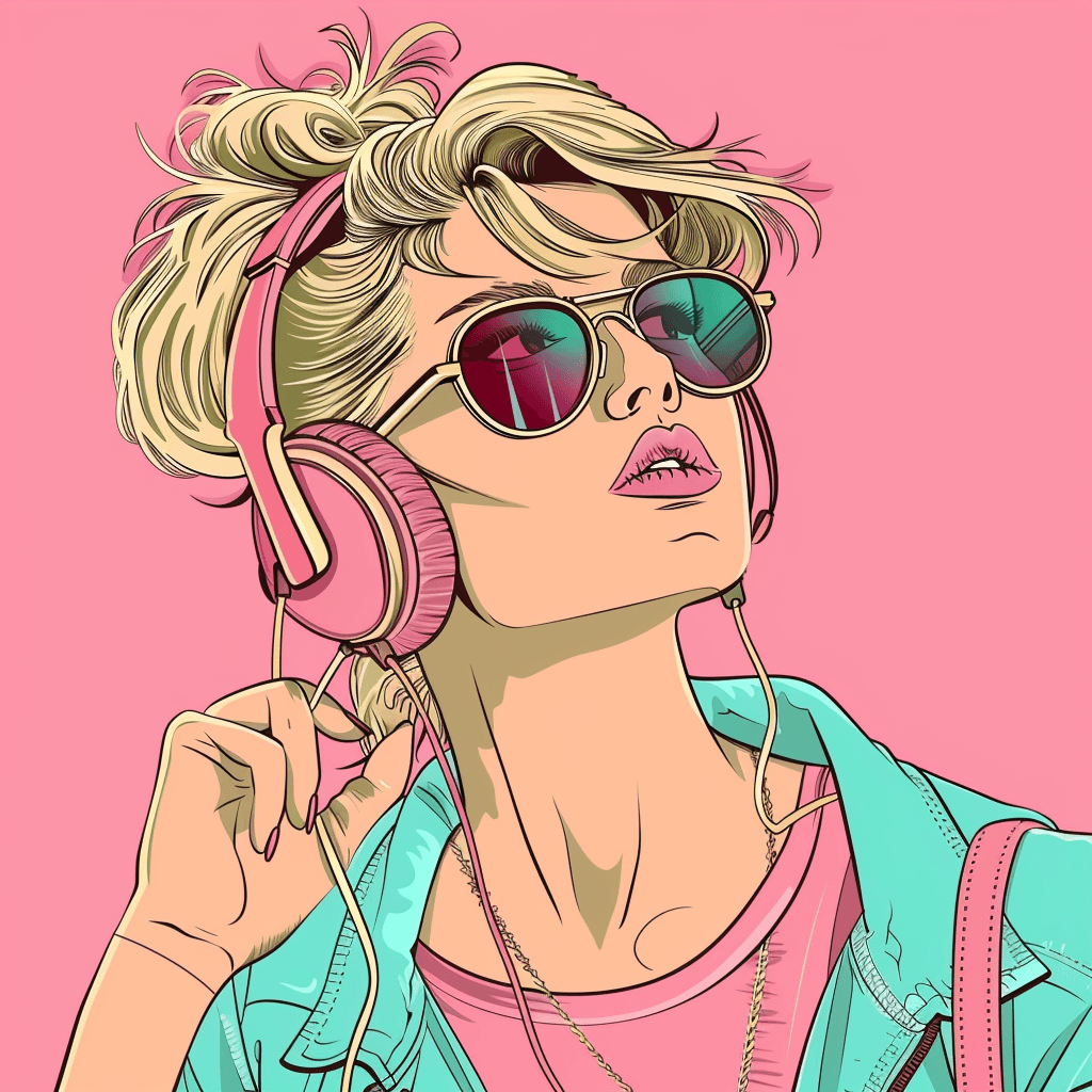 AI Jingle Maker AI Generated Image Best 80s Radio Woman.png